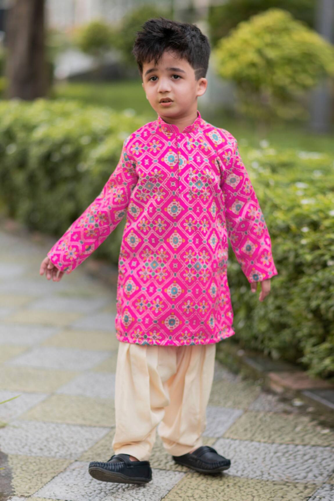 Lil Angels Ikat Kurta Set 