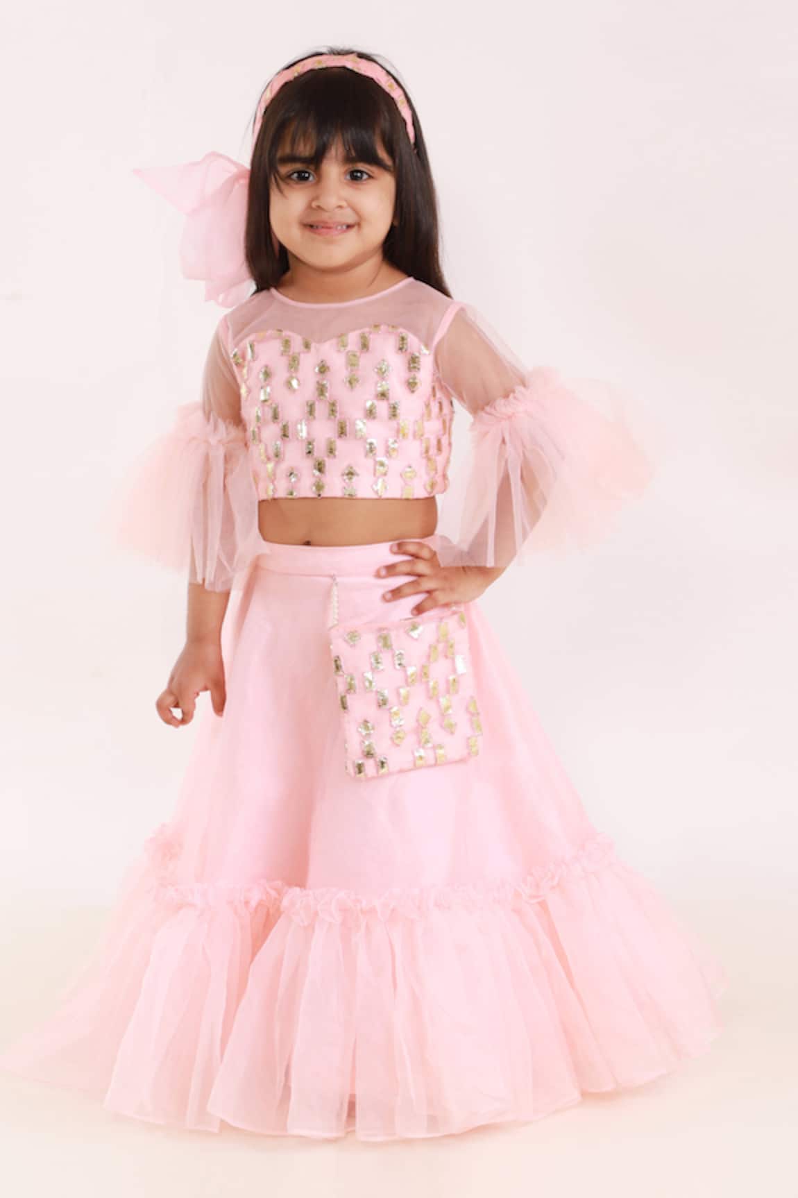 Lil Angels Embroidered Lehenga Set 