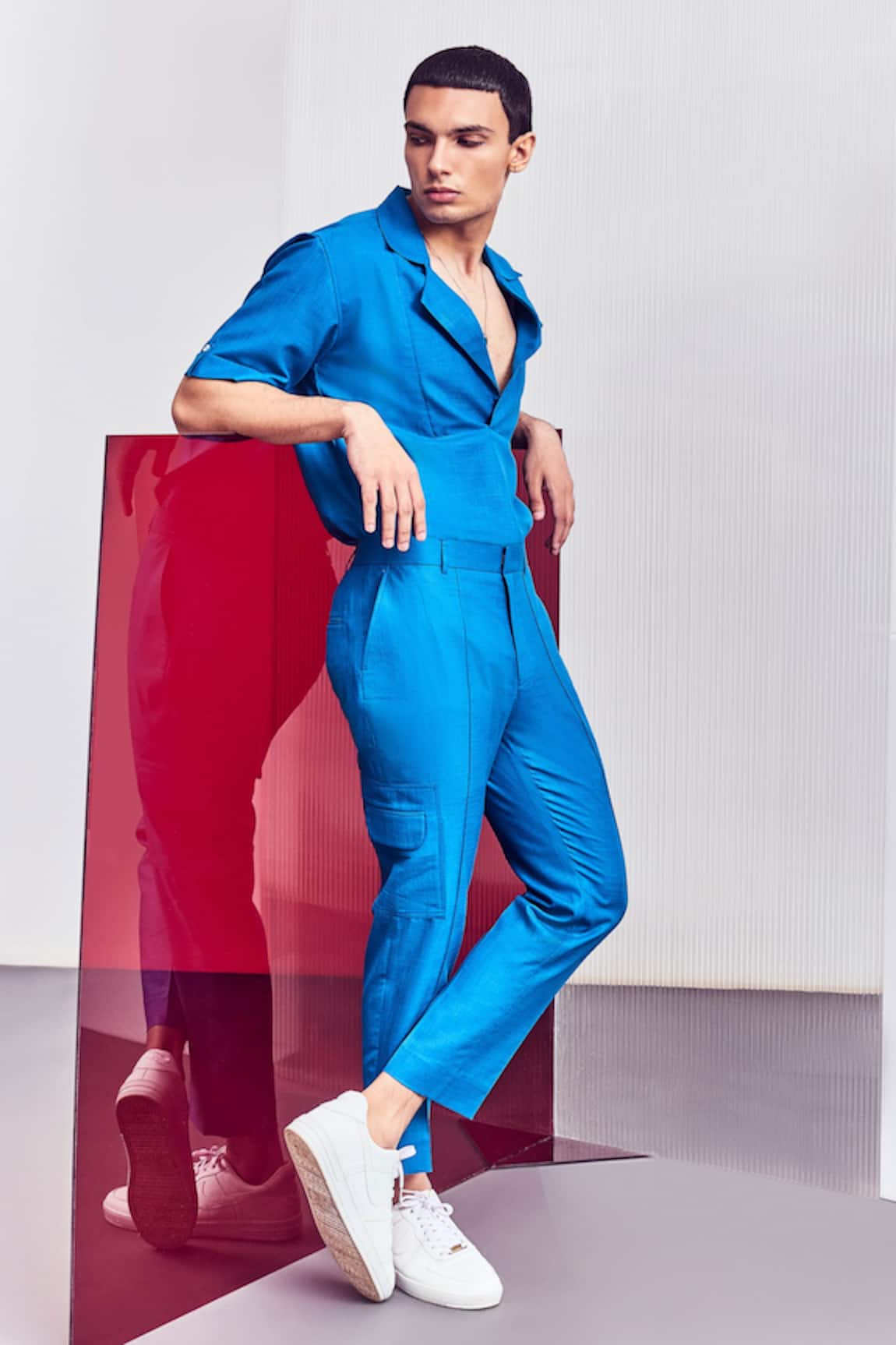 Line out line Notched Collar Shirt 