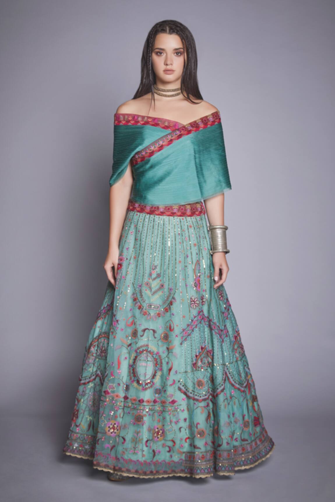 Jade By Monica & Karishma Organza Blouse & Lehenga Set