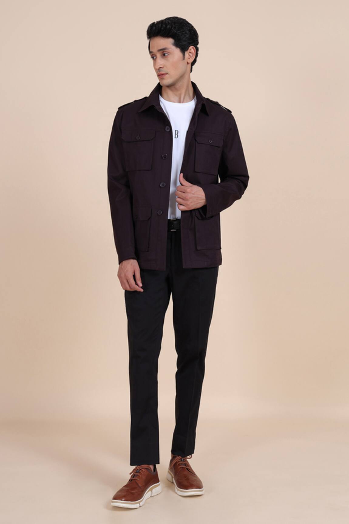 Raghavendra Rathore Blue Cotton Twill Jacket 