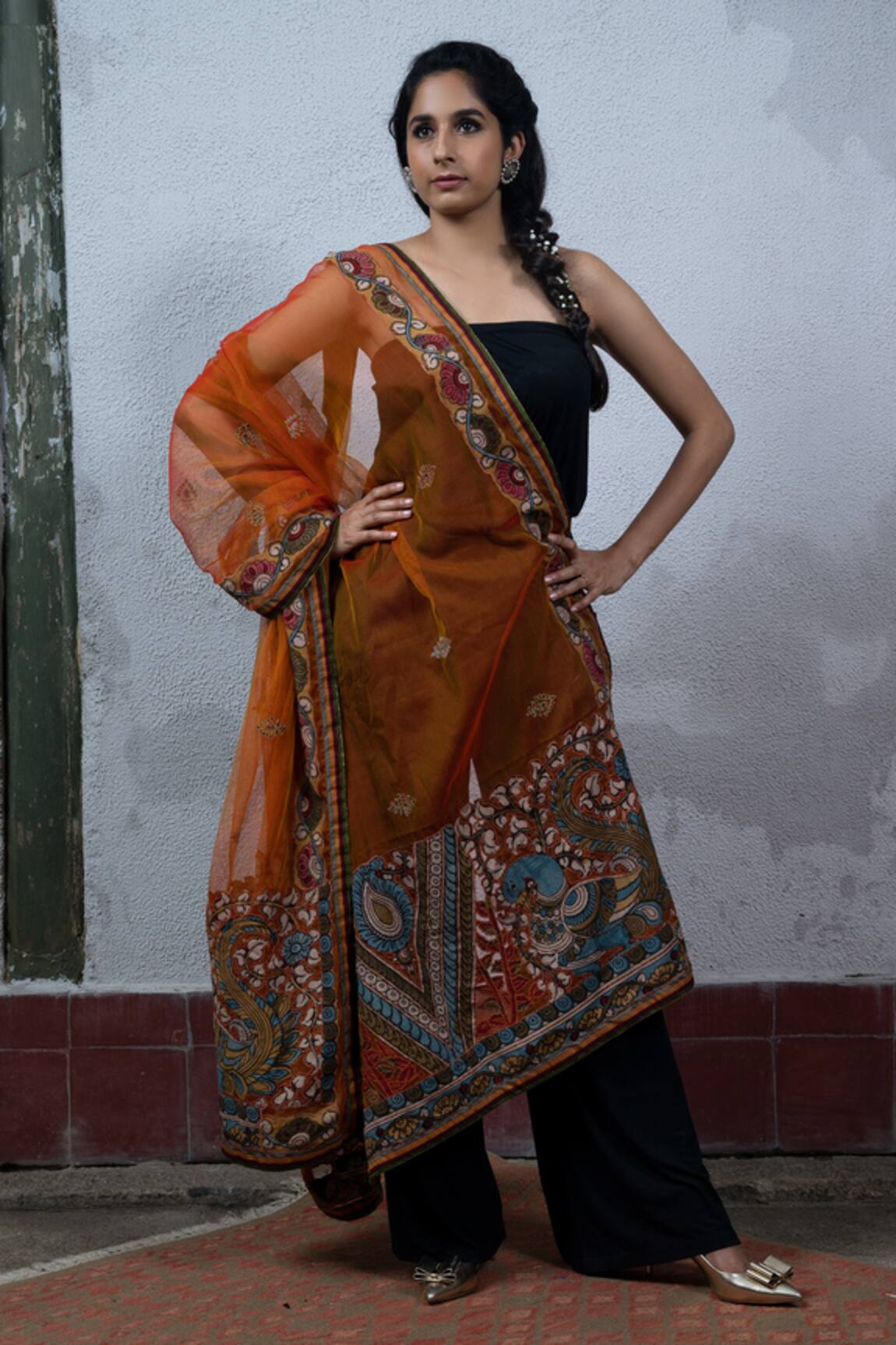 Latha Puttanna Embroidered Silk Dupatta