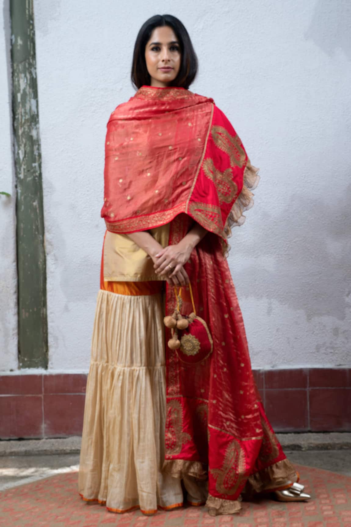 Latha Puttanna Embroidered Silk Dupatta