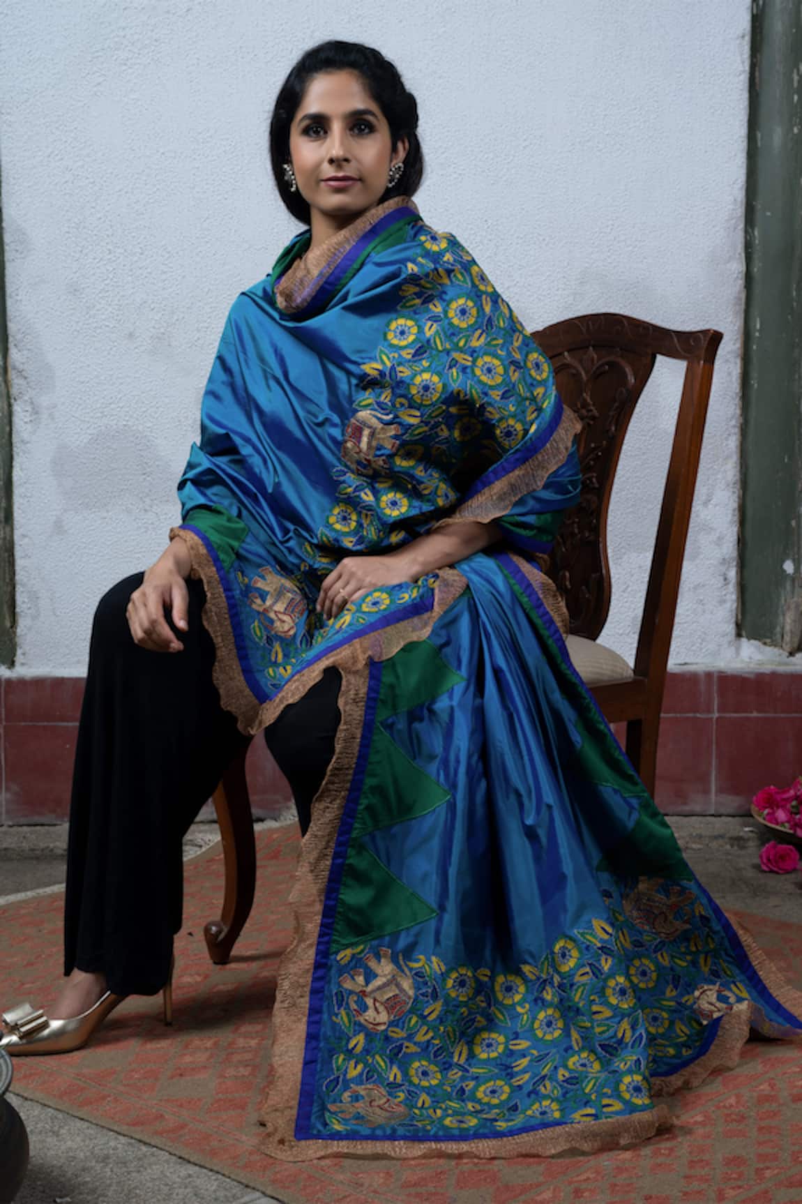 Latha Puttanna Embroidered Silk Dupatta