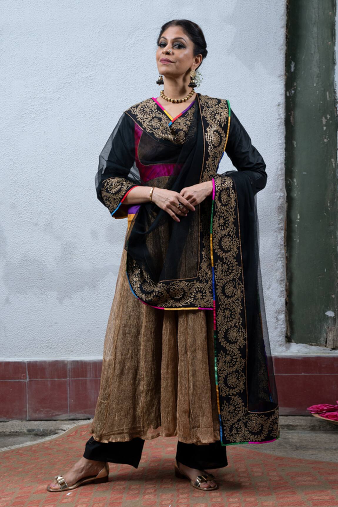 Latha Puttanna Embroidered Silk Dupatta