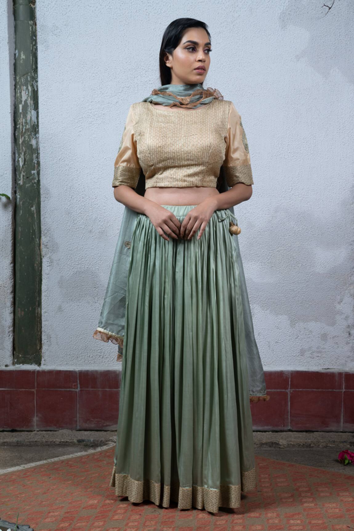 Latha Puttanna Embroidered Silk Lehenga Set