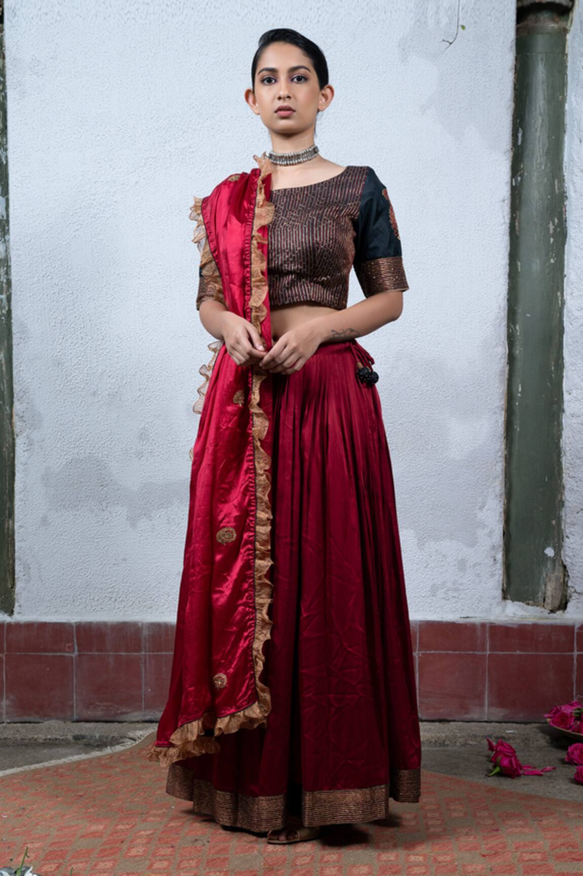 Latha Puttanna Embroidered Silk Lehenga Set