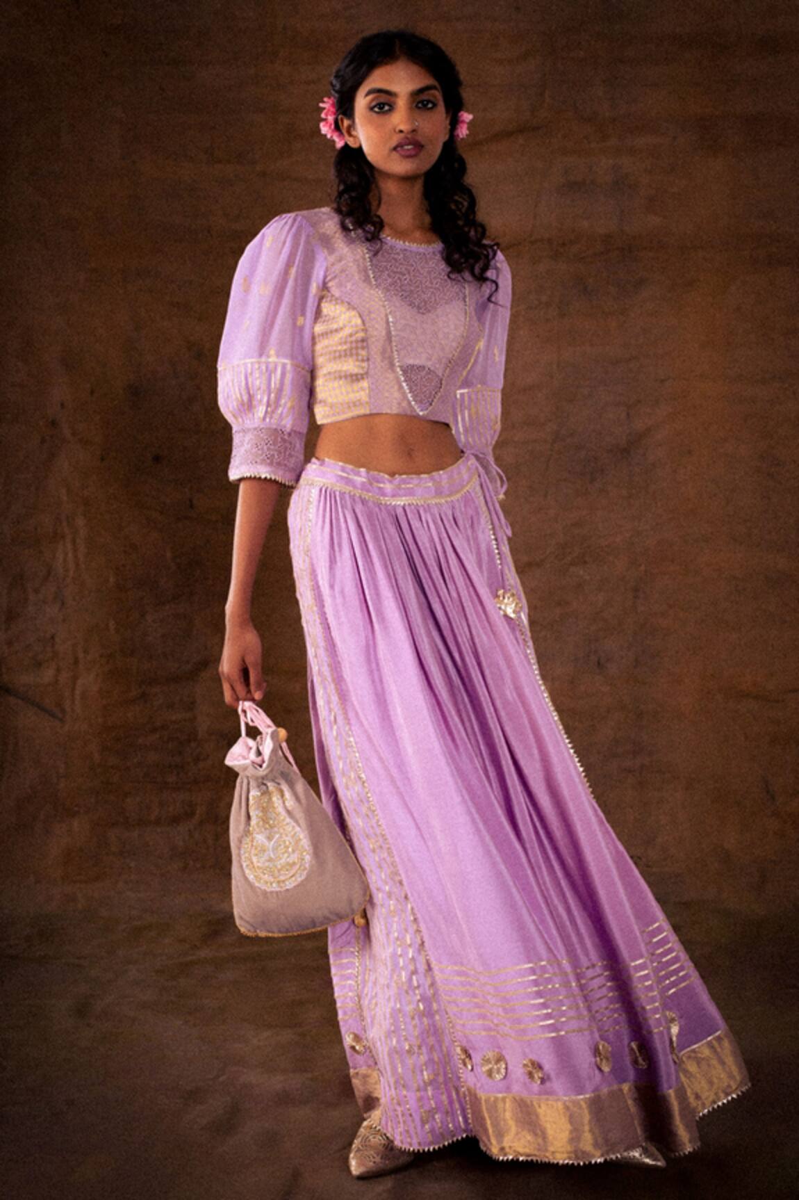 LATHA PUTTANNA Puff Sleeve Blouse With Lehenga Set 