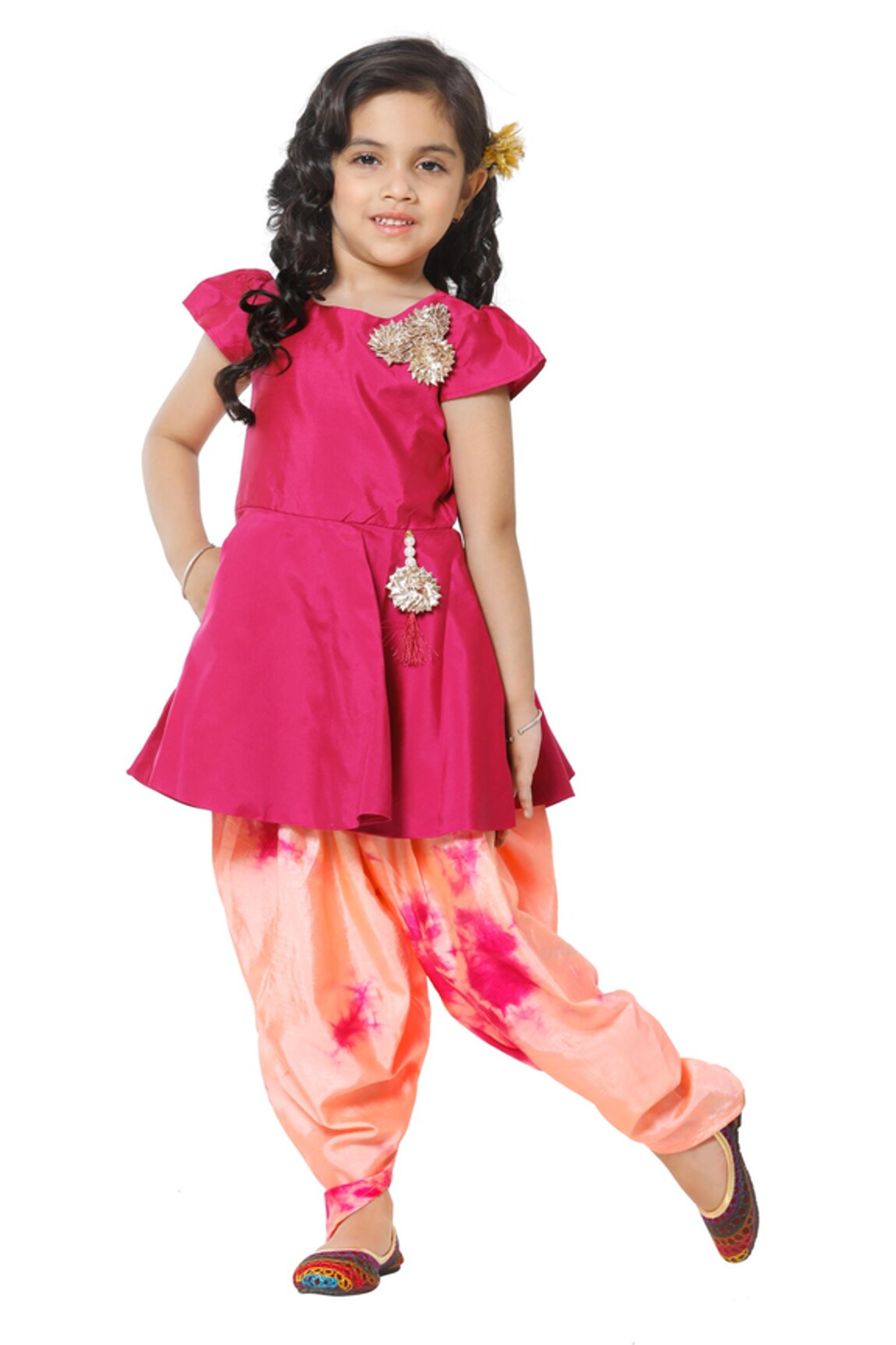 Lil Picks Peplum Kurta & Dhoti Set