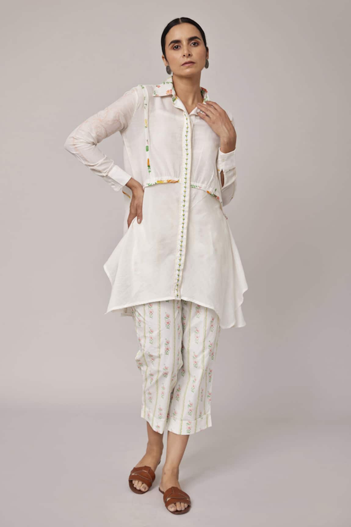 Pallavi Kandoi Cotton Silk Shirt Tunic & Pant Set