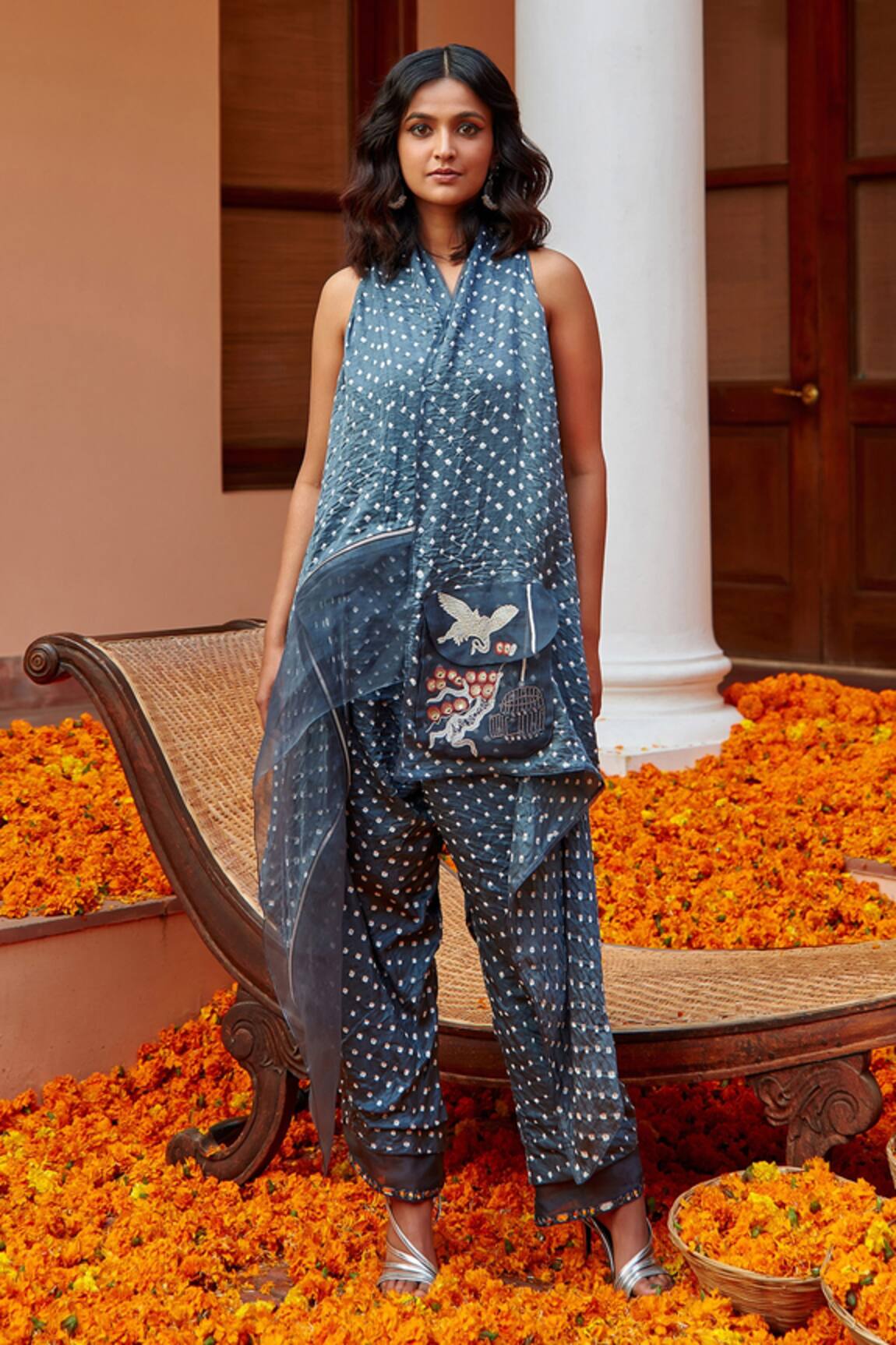 Twenty Nine Bandhani Layered Dhoti Pant 