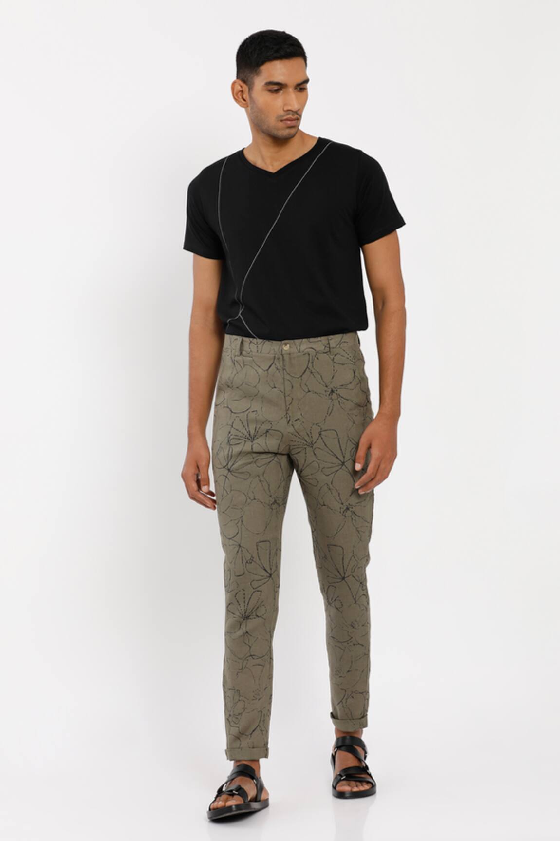 Son of A Noble Snob Linen Printed Trouser
