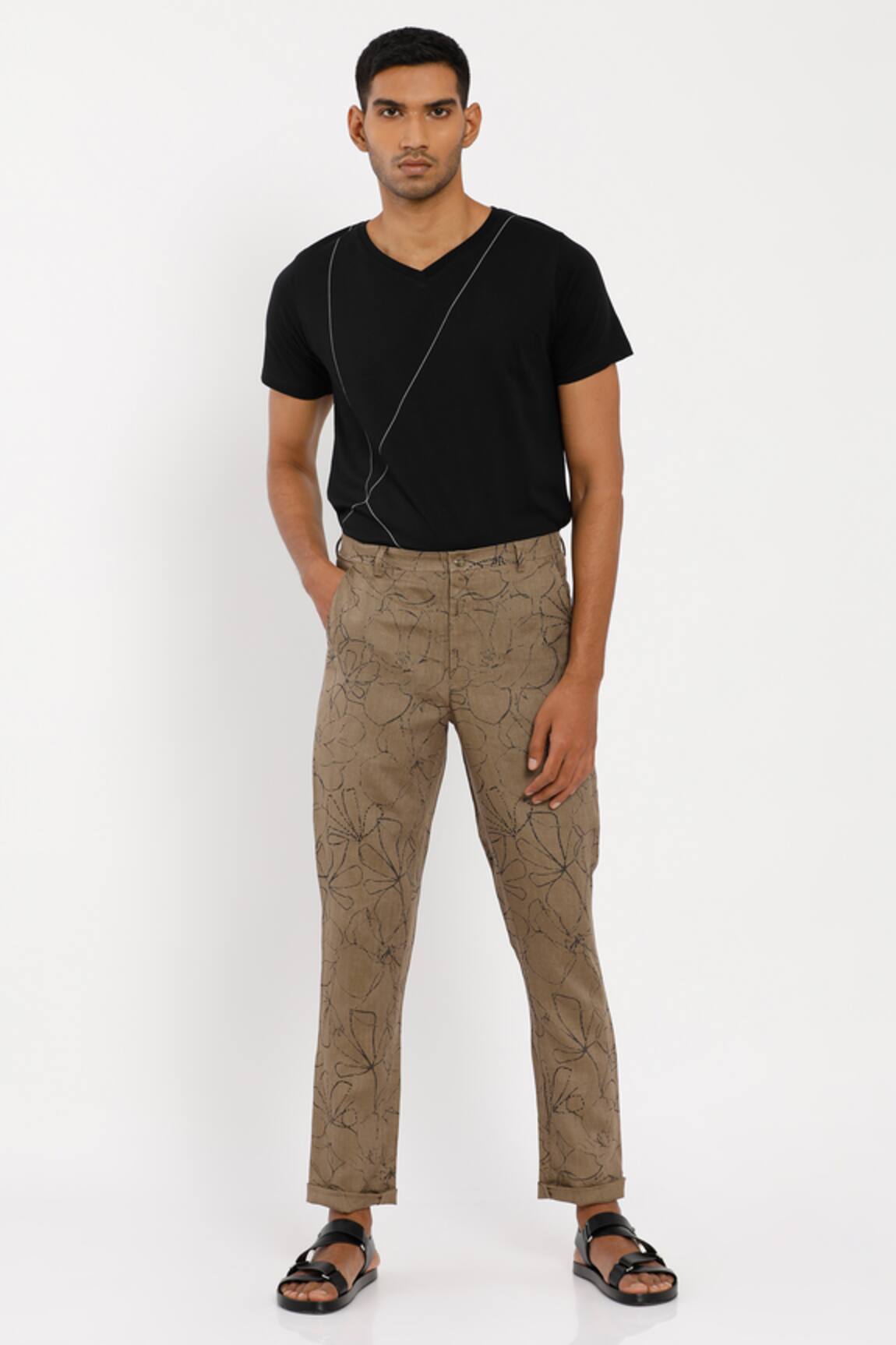 Son of A Noble Snob Linen Printed Trouser