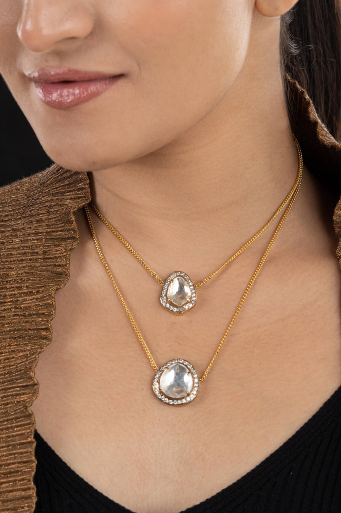 Vasundhara Stone Embellished Layered Necklace