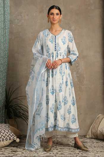 Maison Shefali Floral Print Anarkali Set 