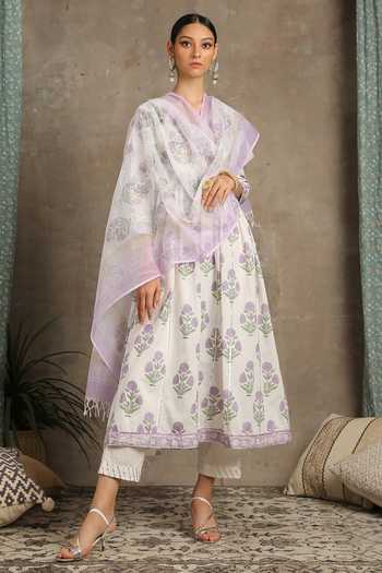 Maison Shefali Floral Print Anarkali Set 