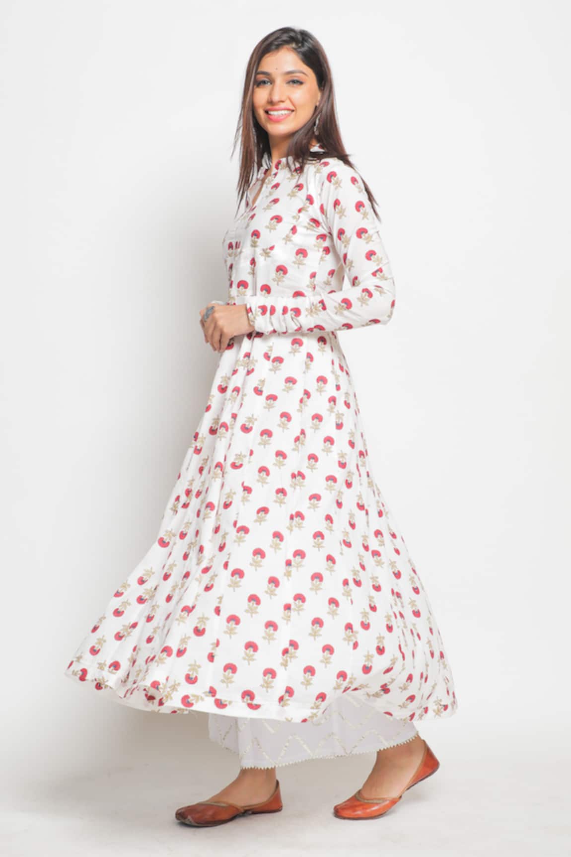 Maison Shefali Printed Flared Kurta & Palazzo Set 
