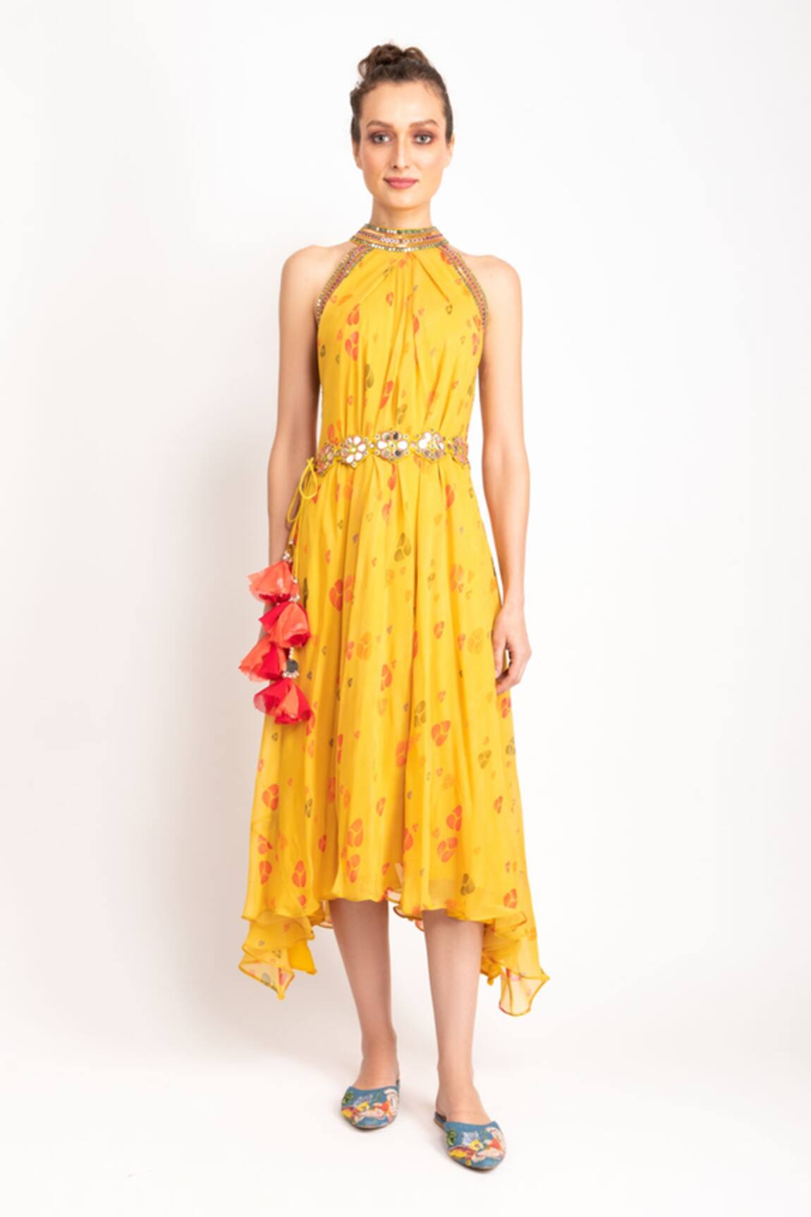 Prevasu Printed Pleated Dress  