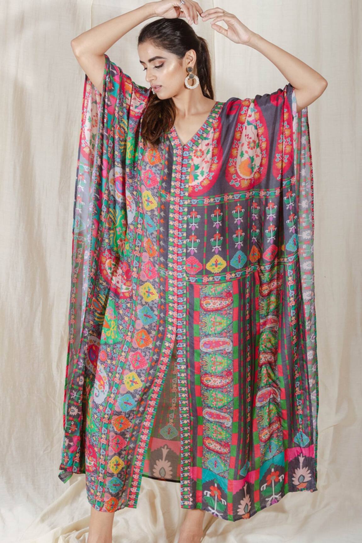 The Boozy Button Marry The Night Printed Kaftan