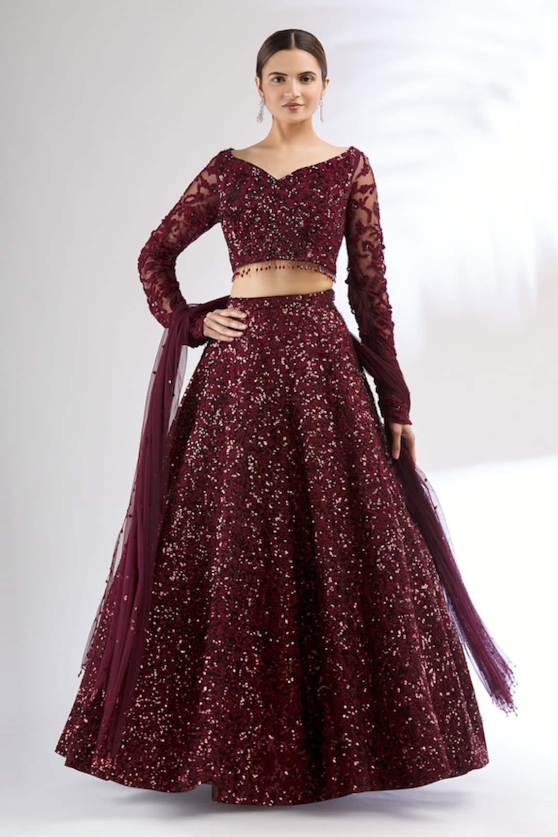 Mani Bhatia Embroidered Silk Lehenga Set