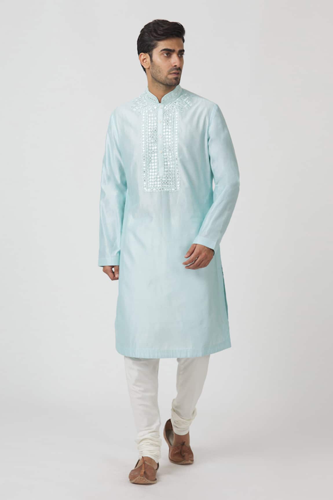 Aryavir Malhotra Chanderi Embroidered Kurta Set
