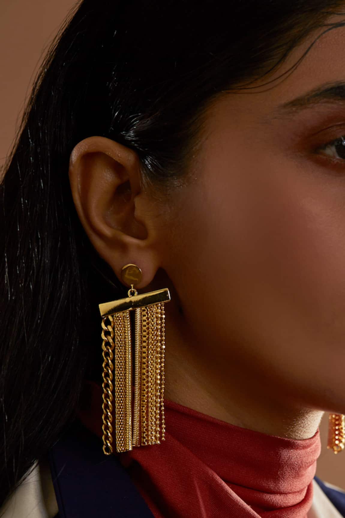 18K Gold Long Chain Tassel Earrings Simple Hook India  Ubuy