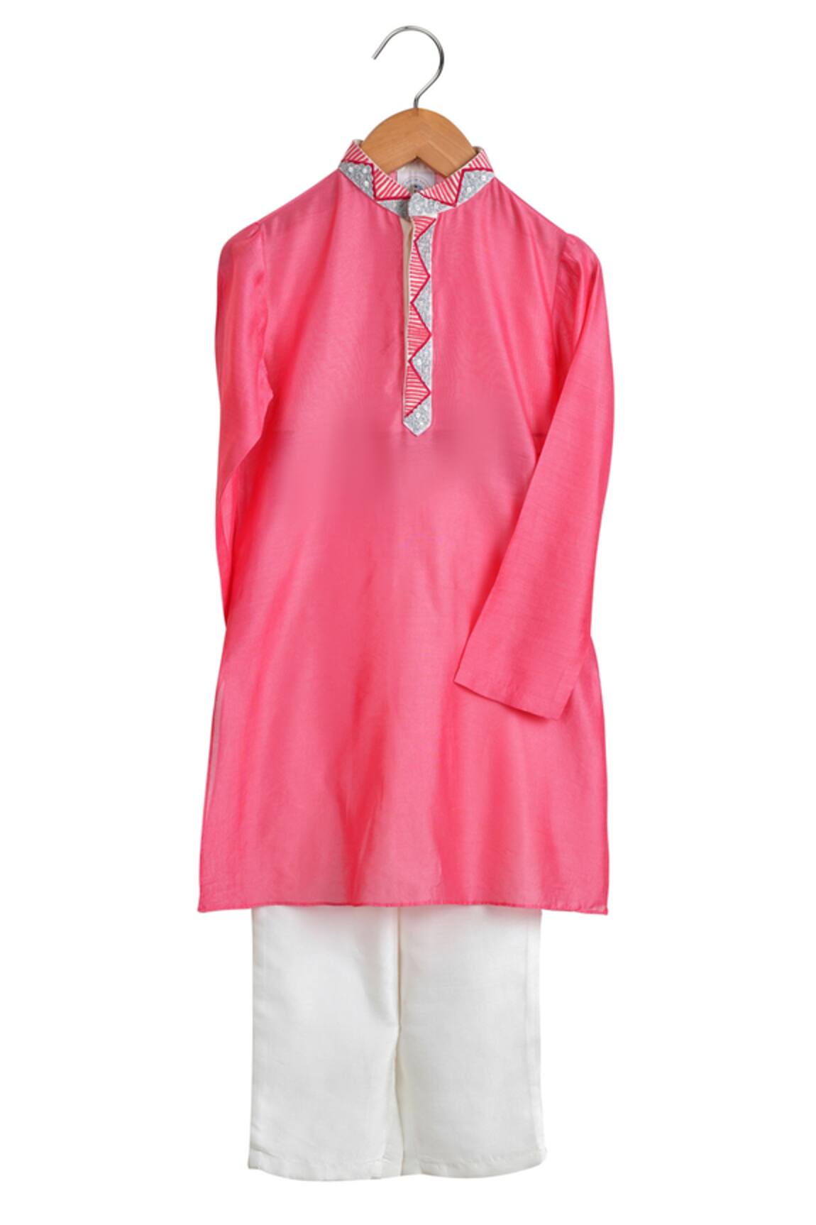 MI Dulce AN'YA Embroidered Mandarin Collar Kurta & Pant Set 