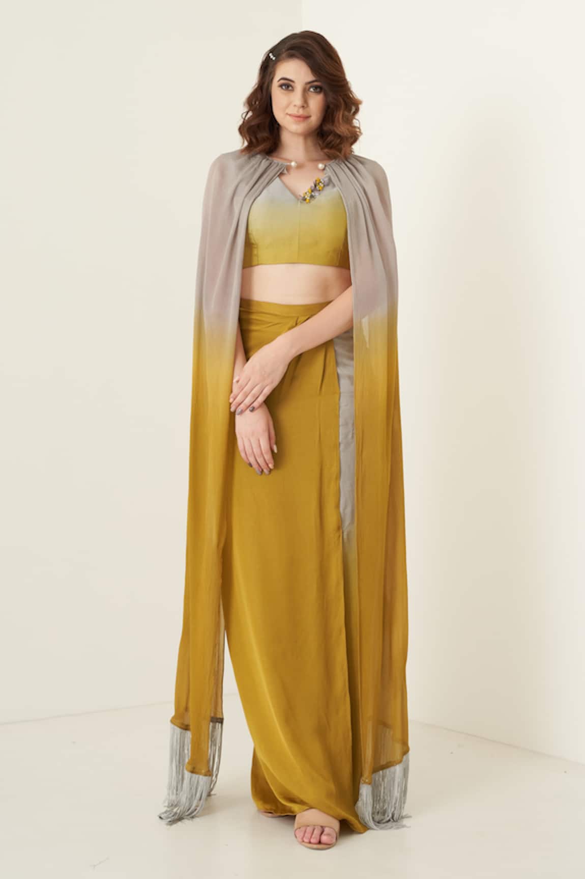 Merge Design Shaded Shrug & Skirt Set 