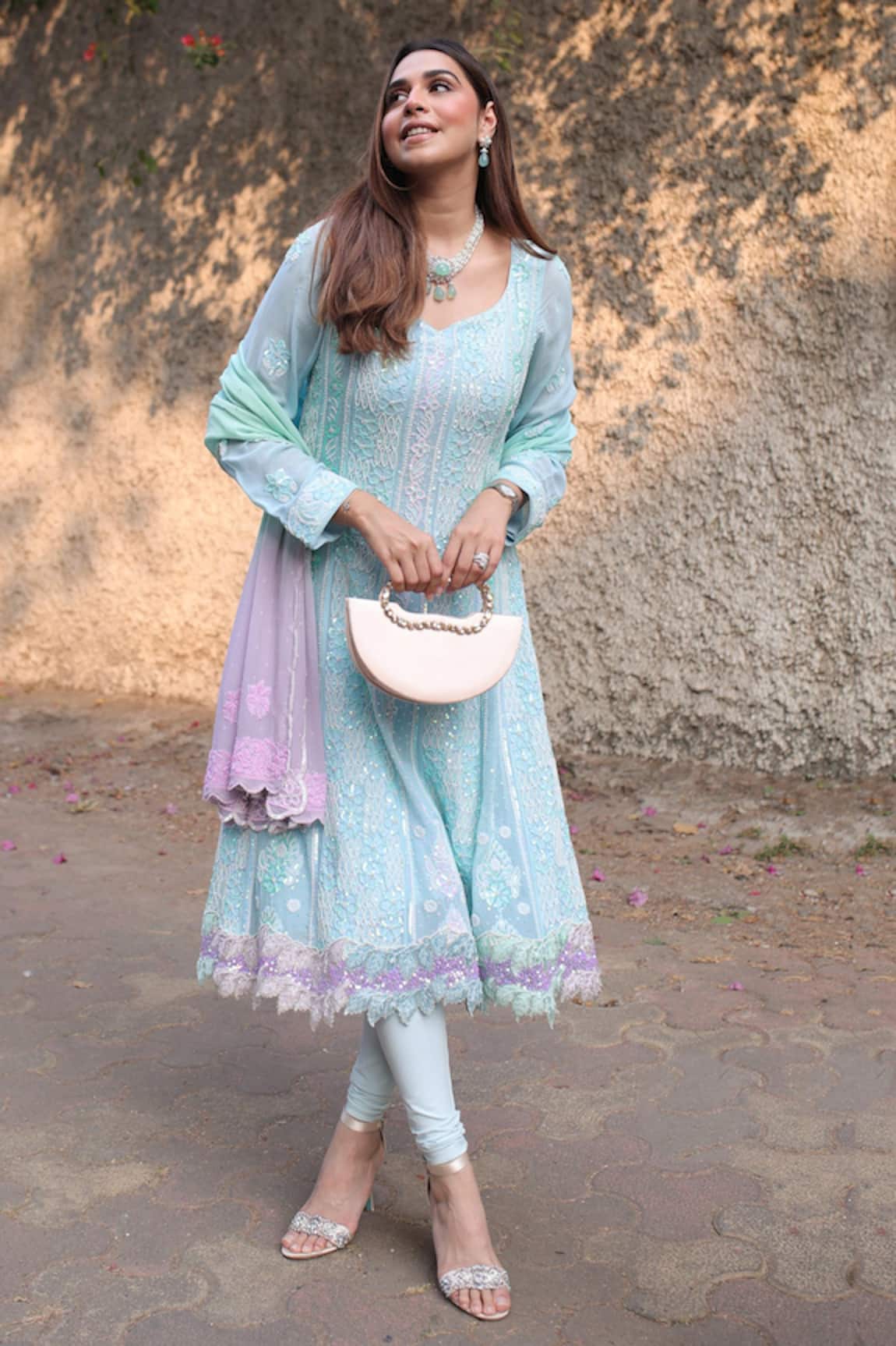 Ruh Clothing Chikankari Embroidered Anarkali Set