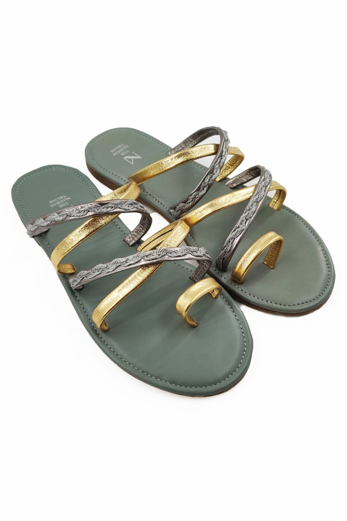 The Madras Trunk Mittai Textured Flat Sandals