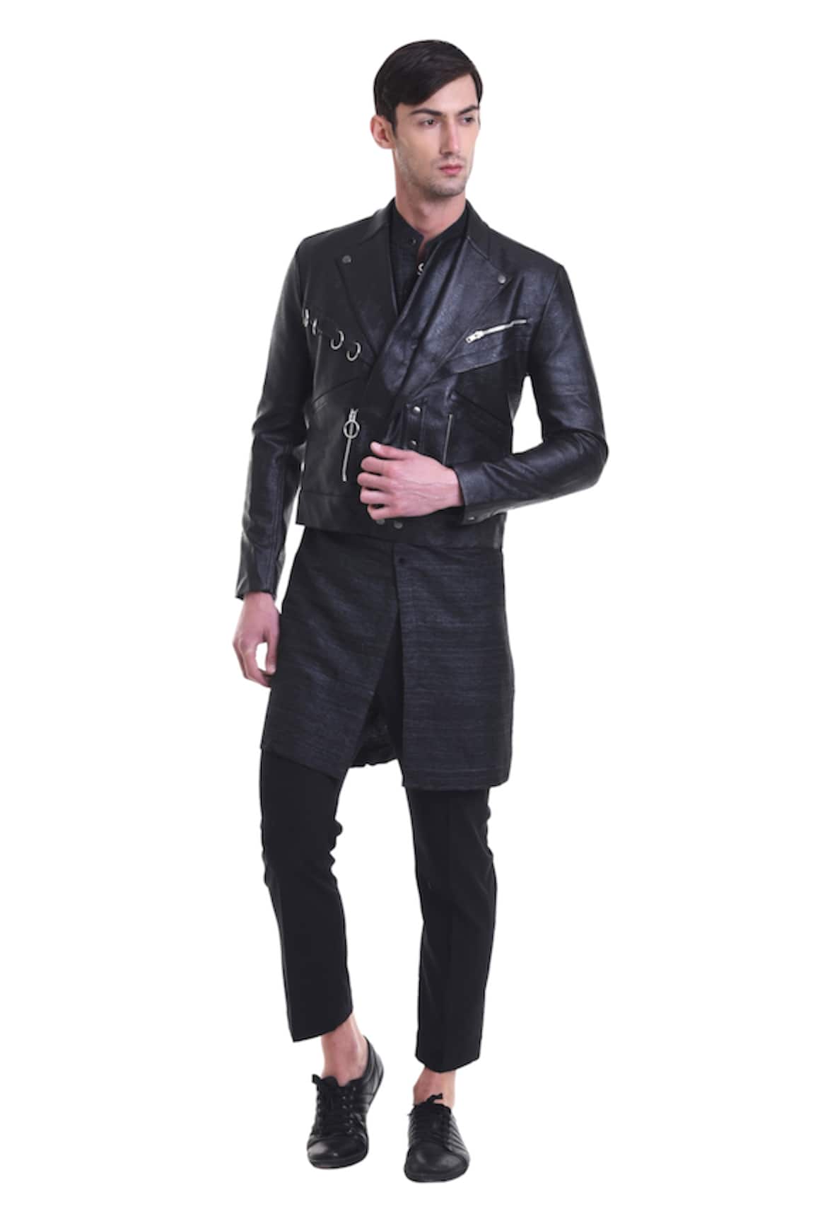 SAKSHAM & NEHARICKA Button front faux leather jacket 