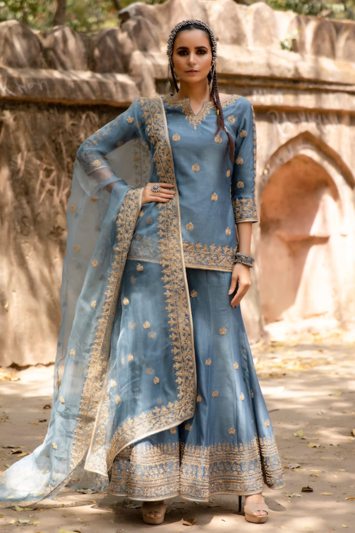 Megha & Jigar Embroidered Kurta & Gharara Set