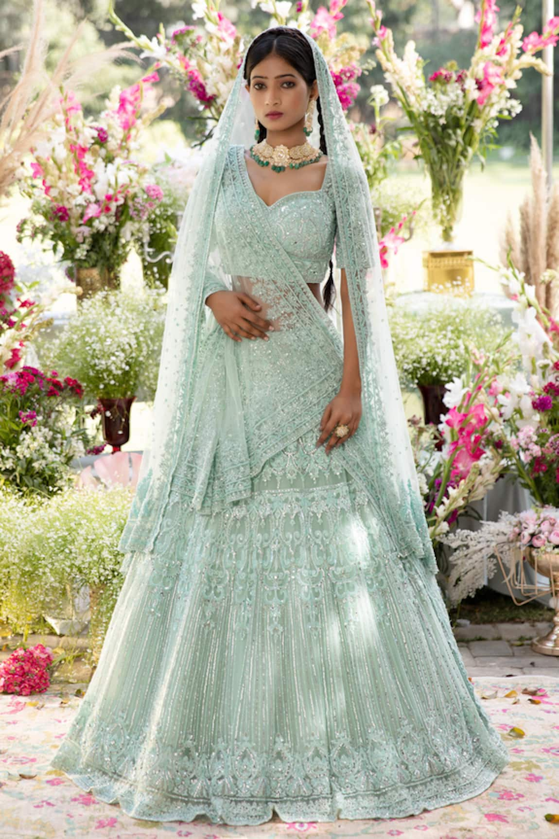 Megha & Jigar Embroidered Bridal Lehenga Set