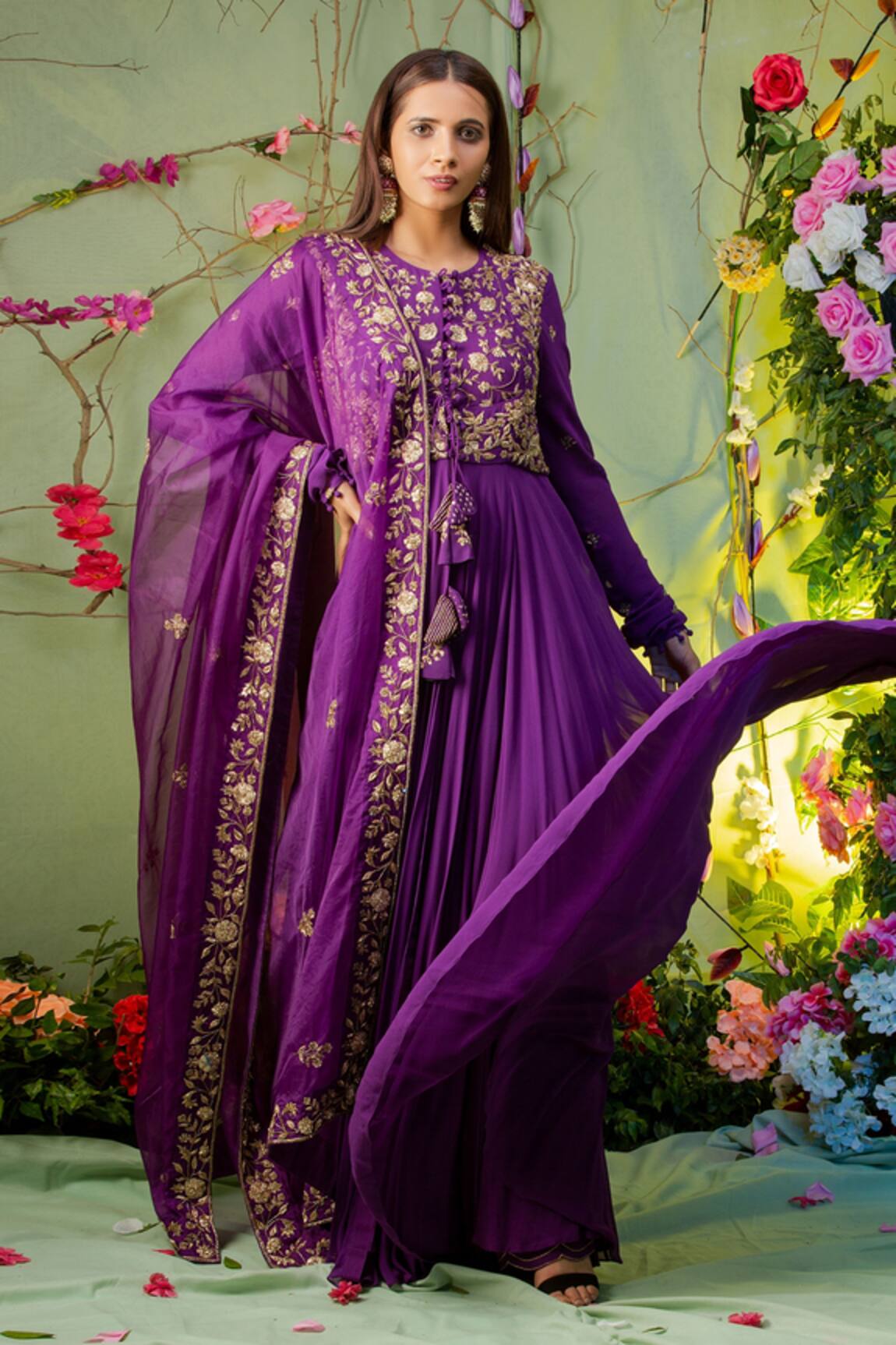 Miku Kumar Embroidered Anarkali Set