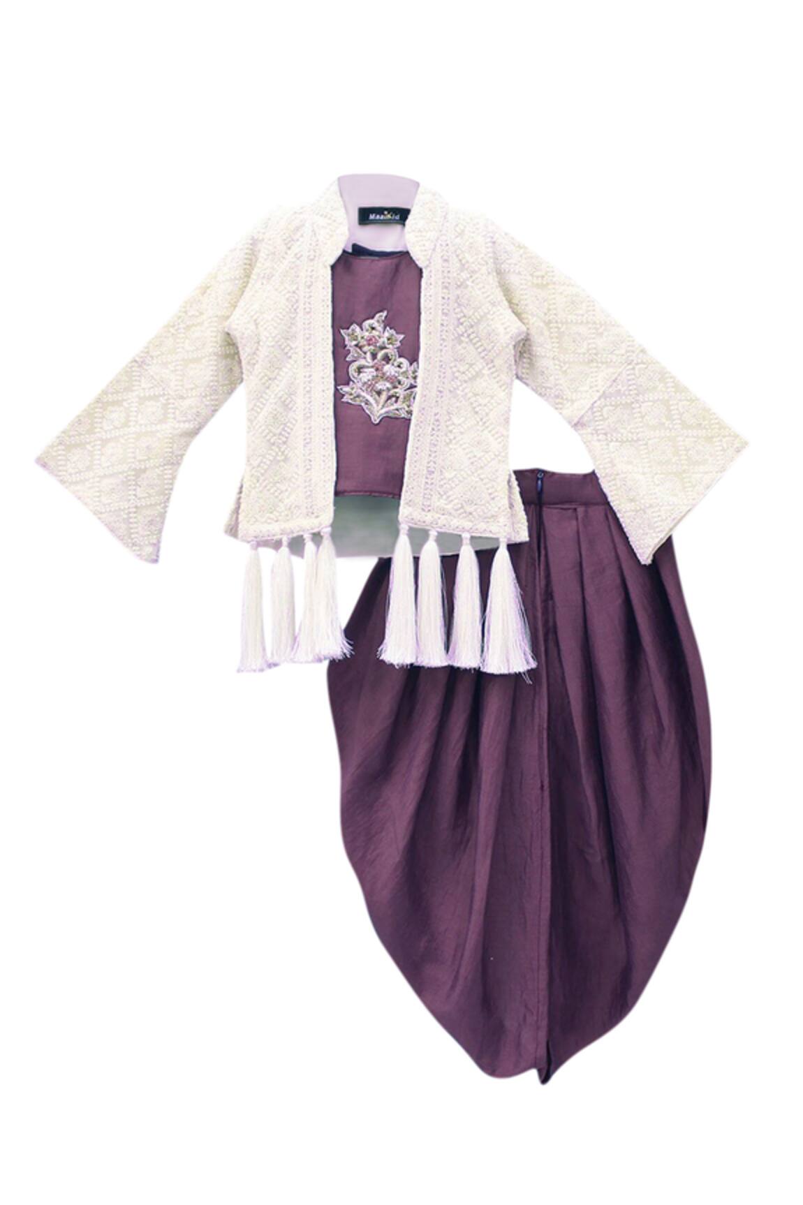 Maaikid Embroidered Jacket & Dhoti Pant Set