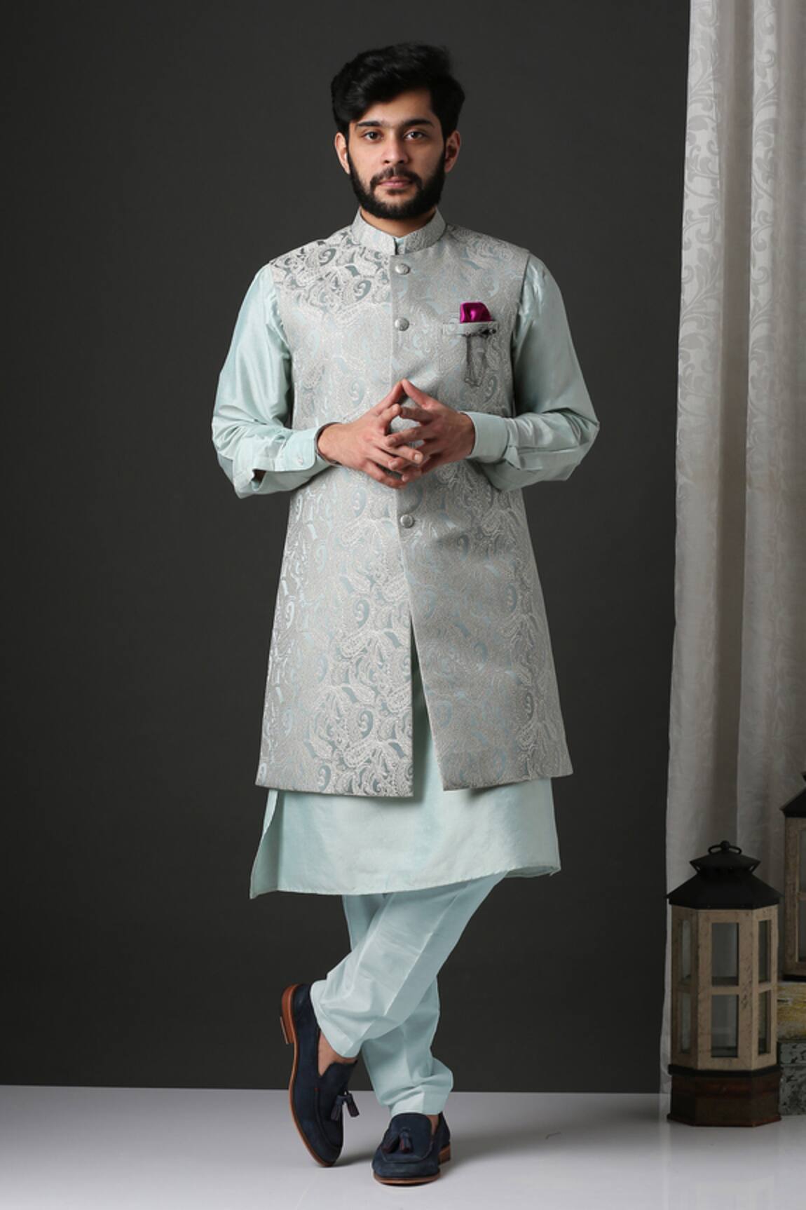 Minaki Printed Bundi & Kurta Set