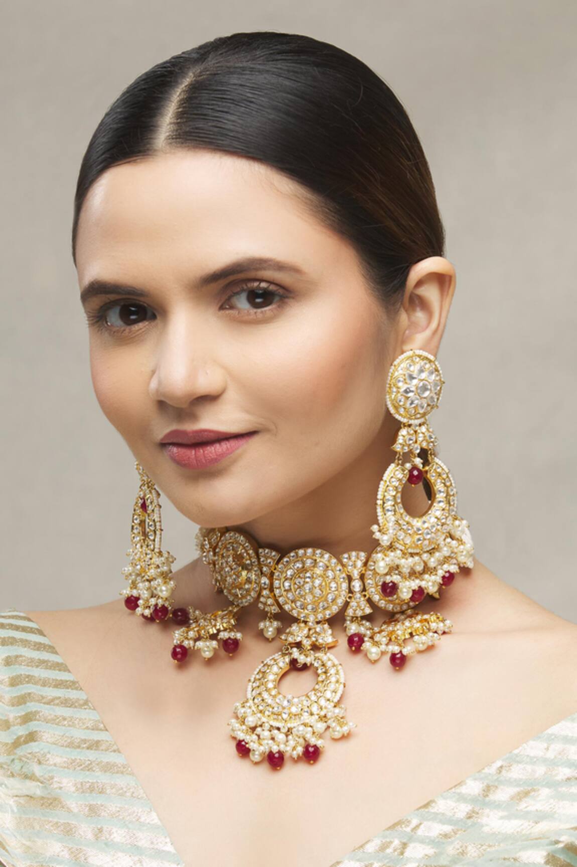 Moh-Maya By Disha Khatri Kundan Pendant Necklace Set