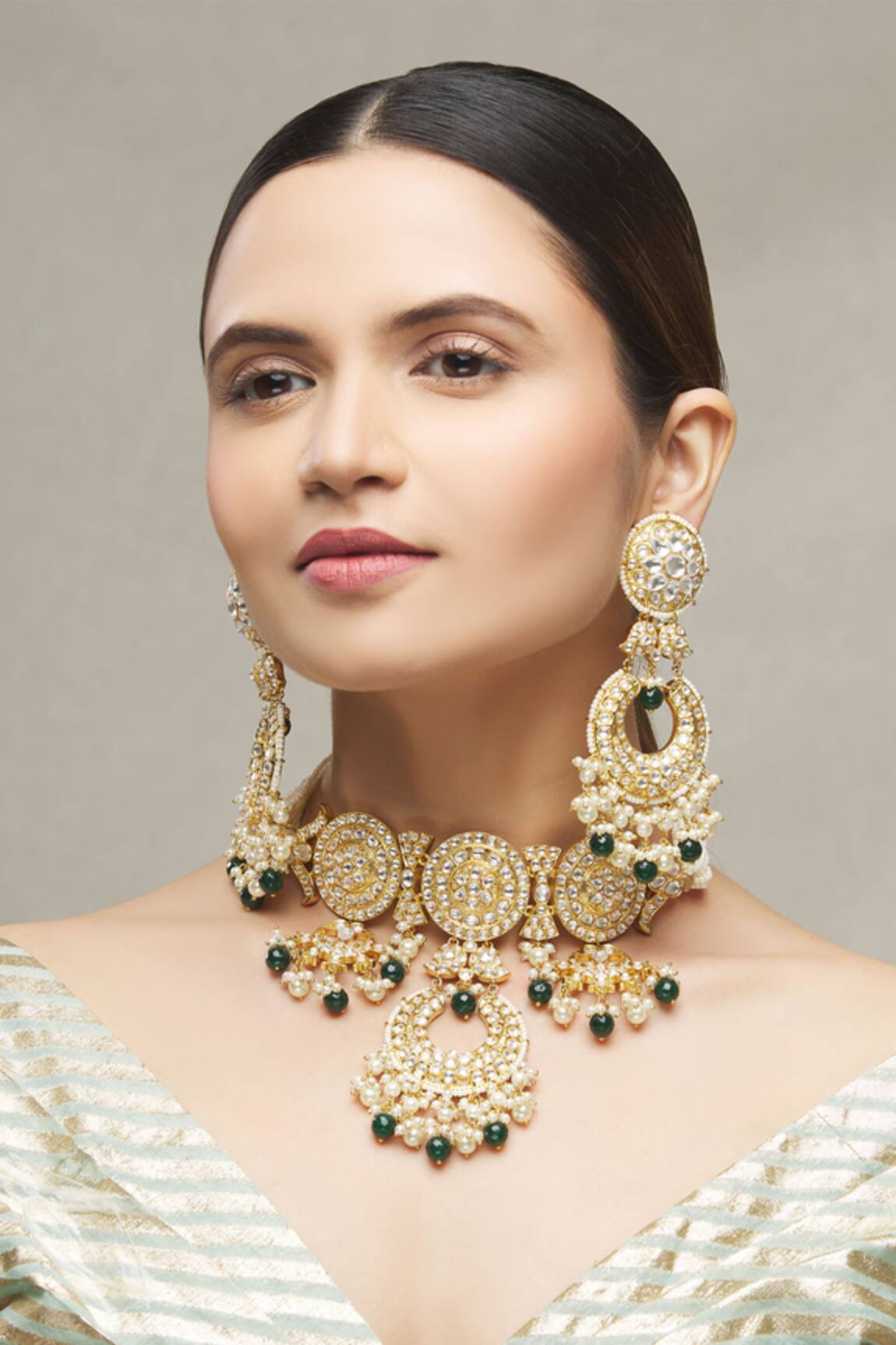 Moh-Maya By Disha Khatri Kundan Pendant Necklace Set