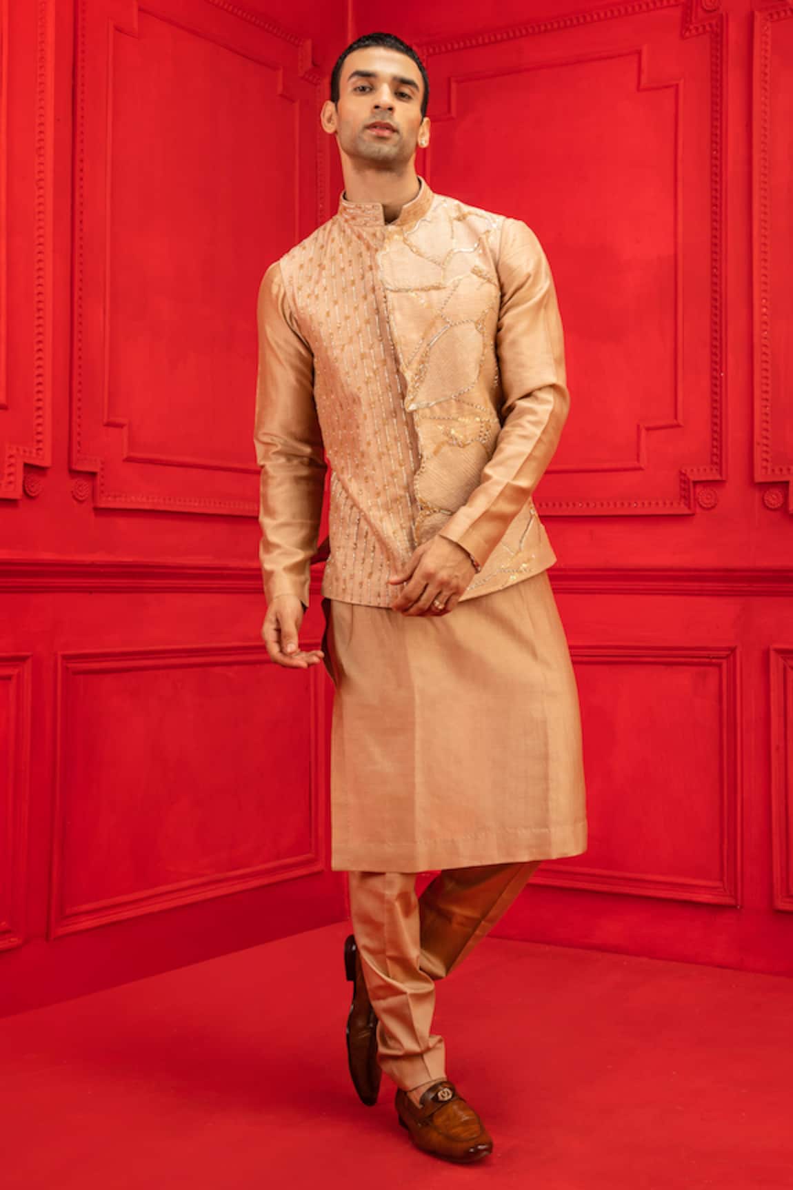 Mahima Mahajan Silk Embroidered Bundi & Kurta Set 