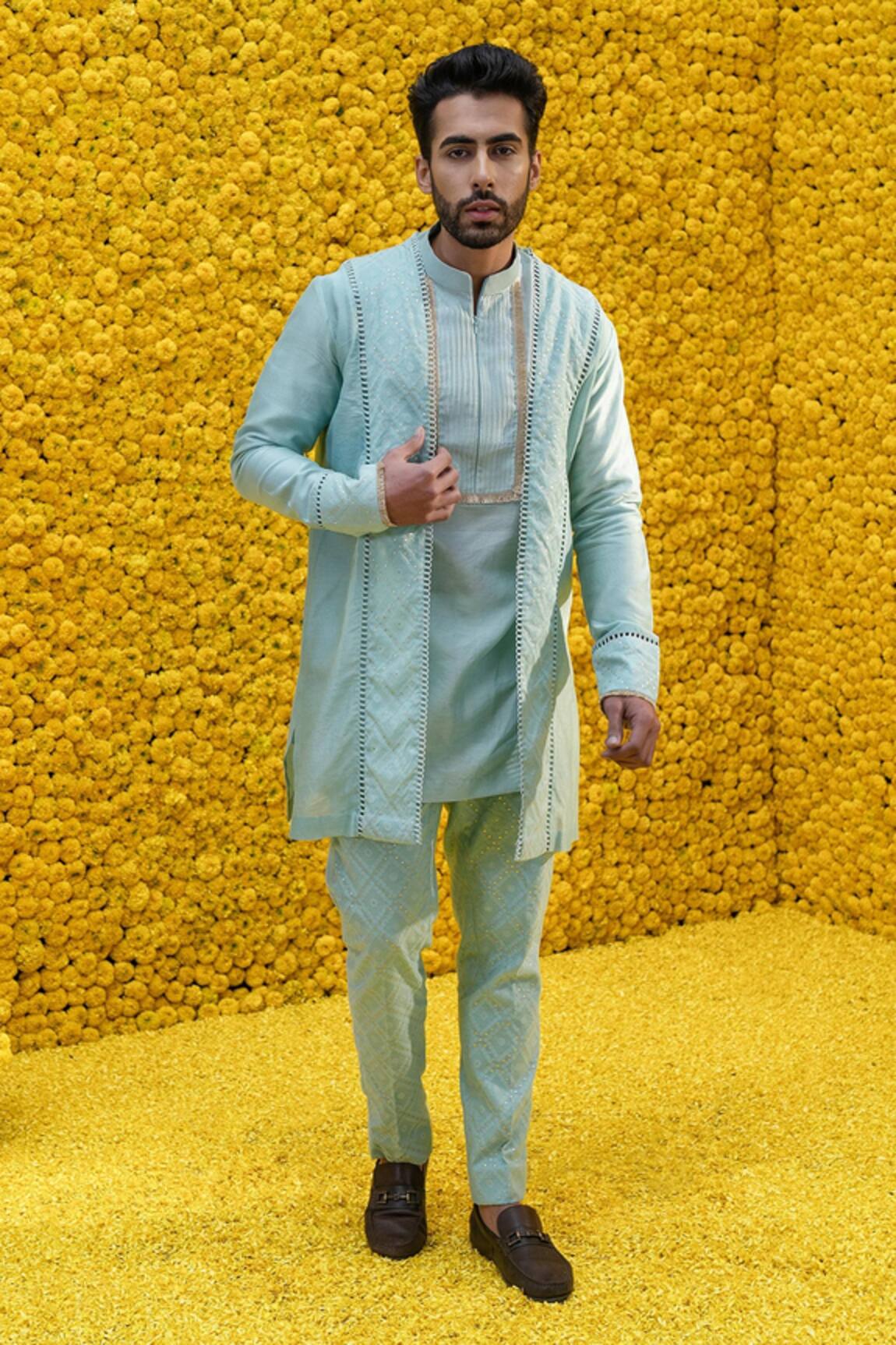 Mahima Mahajan Feroza Banarasi Chanderi Jacket & Kurta Set 