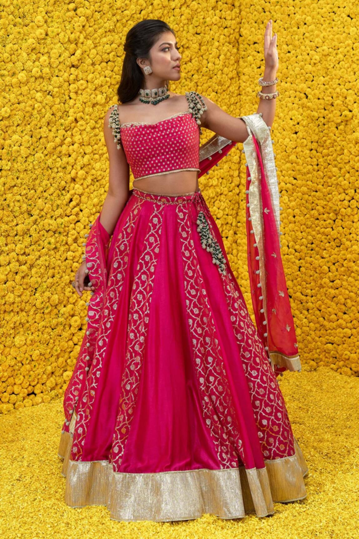 Mahima Mahajan Tara Banarasi Chanderi Bridal Lehenga Set 