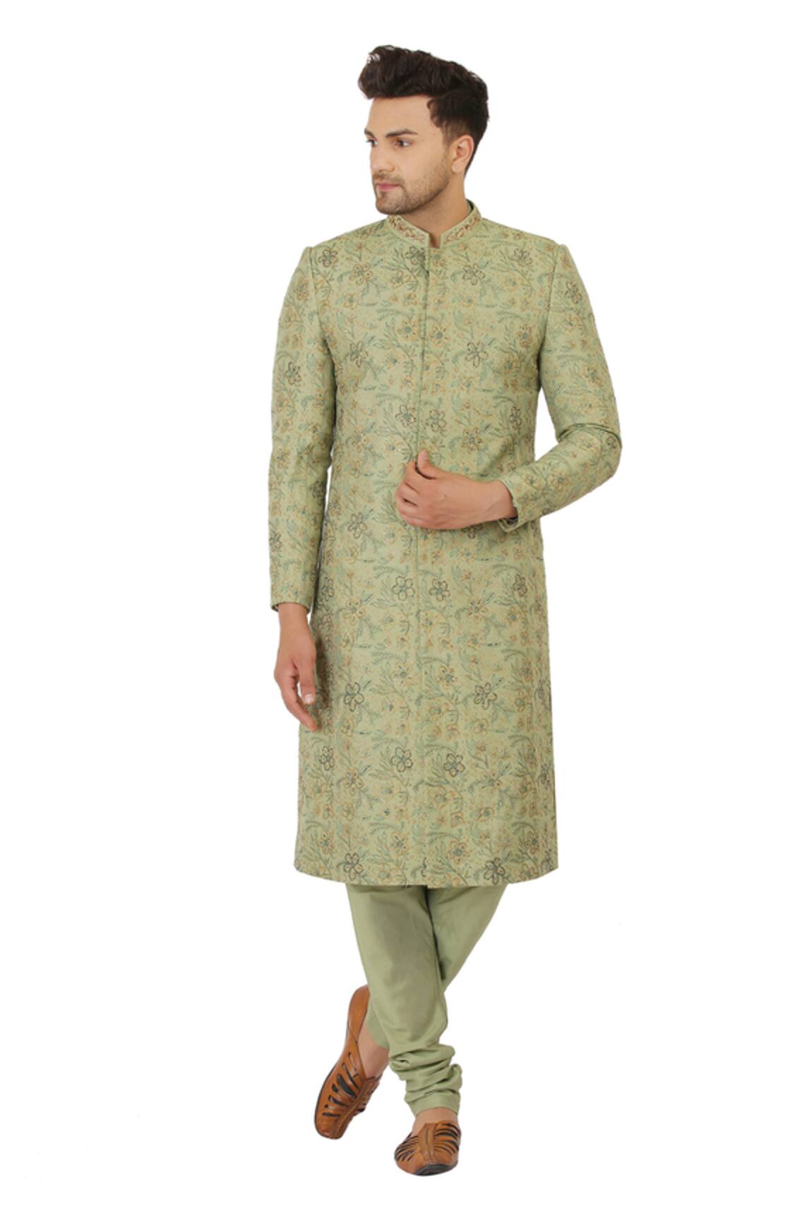 Manish Nagdeo Block Print Sherwani & Kurta Set