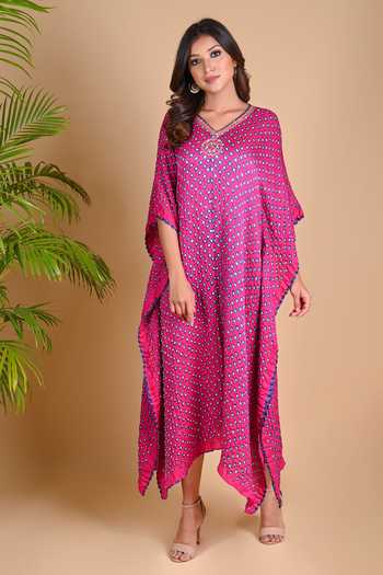 Dyelogue Gajji Silk Bandhani Kaftan 