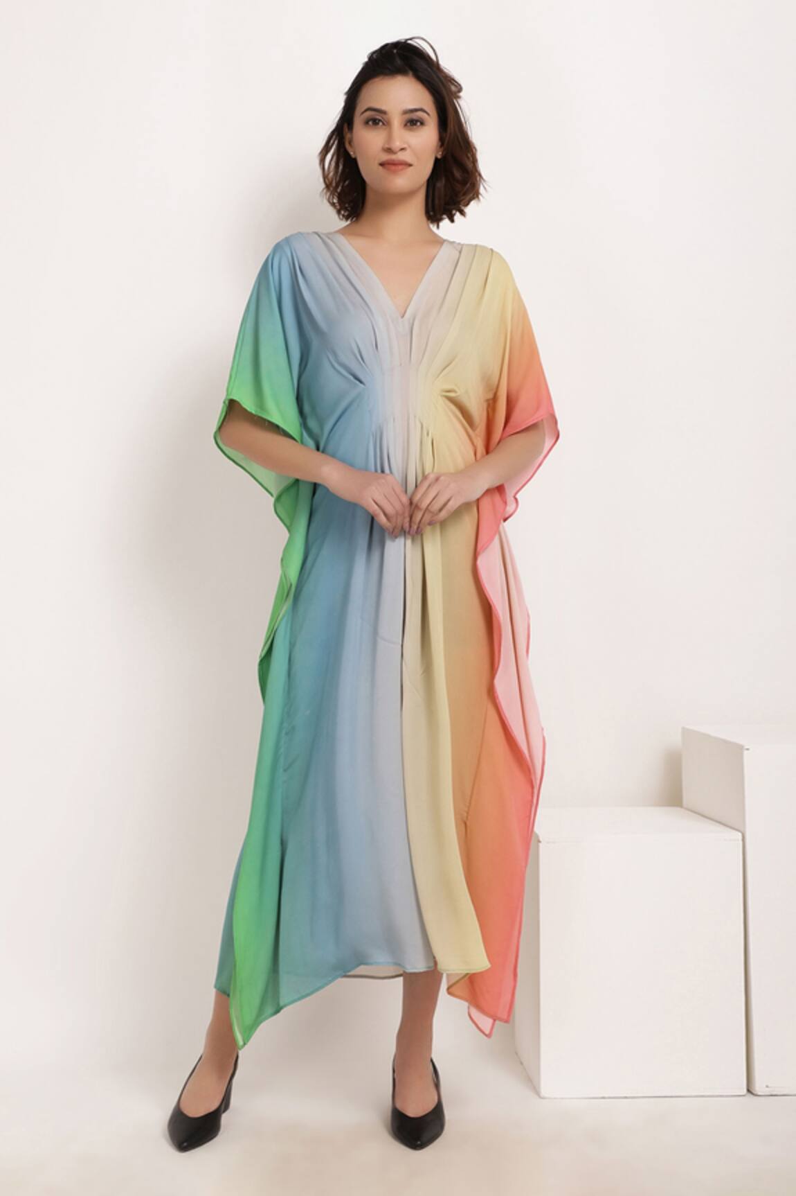 Ranng Label Ombre Pleated Kaftan