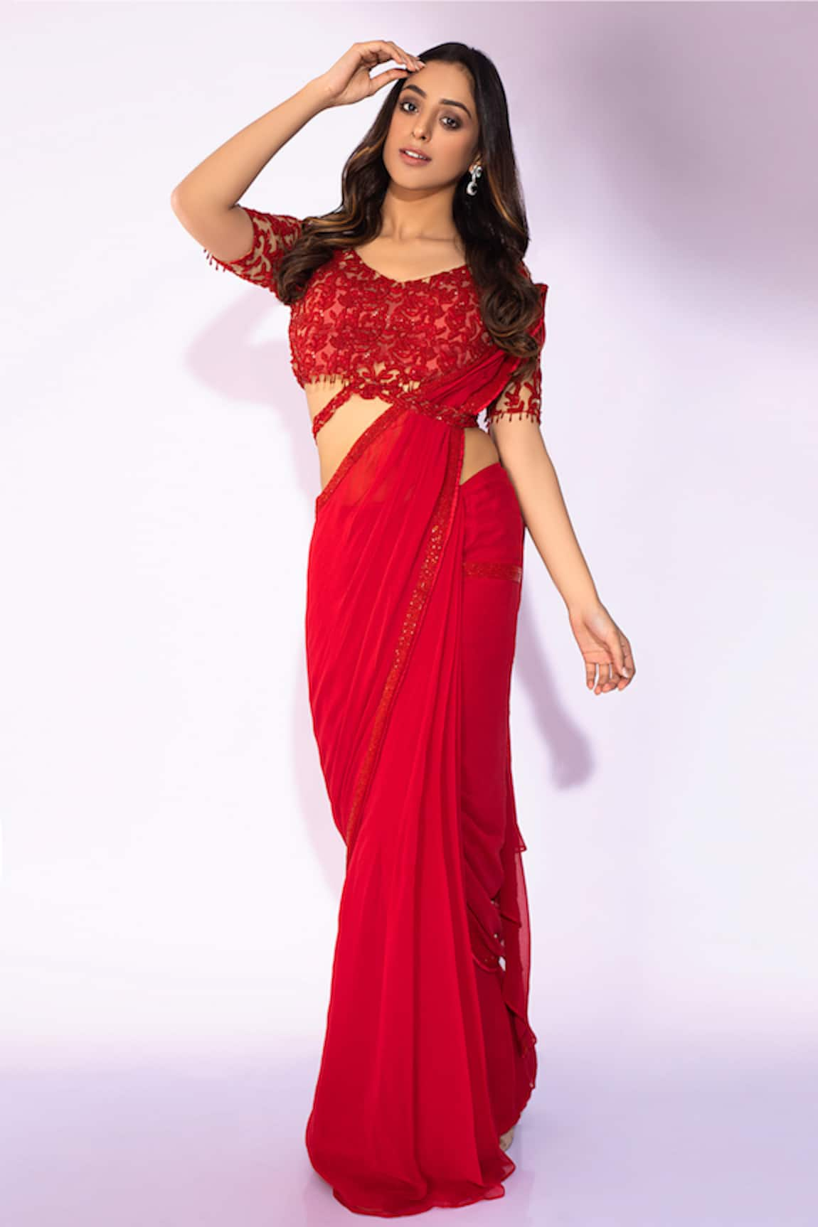 Devika Seth Pre-Draped Saree Set