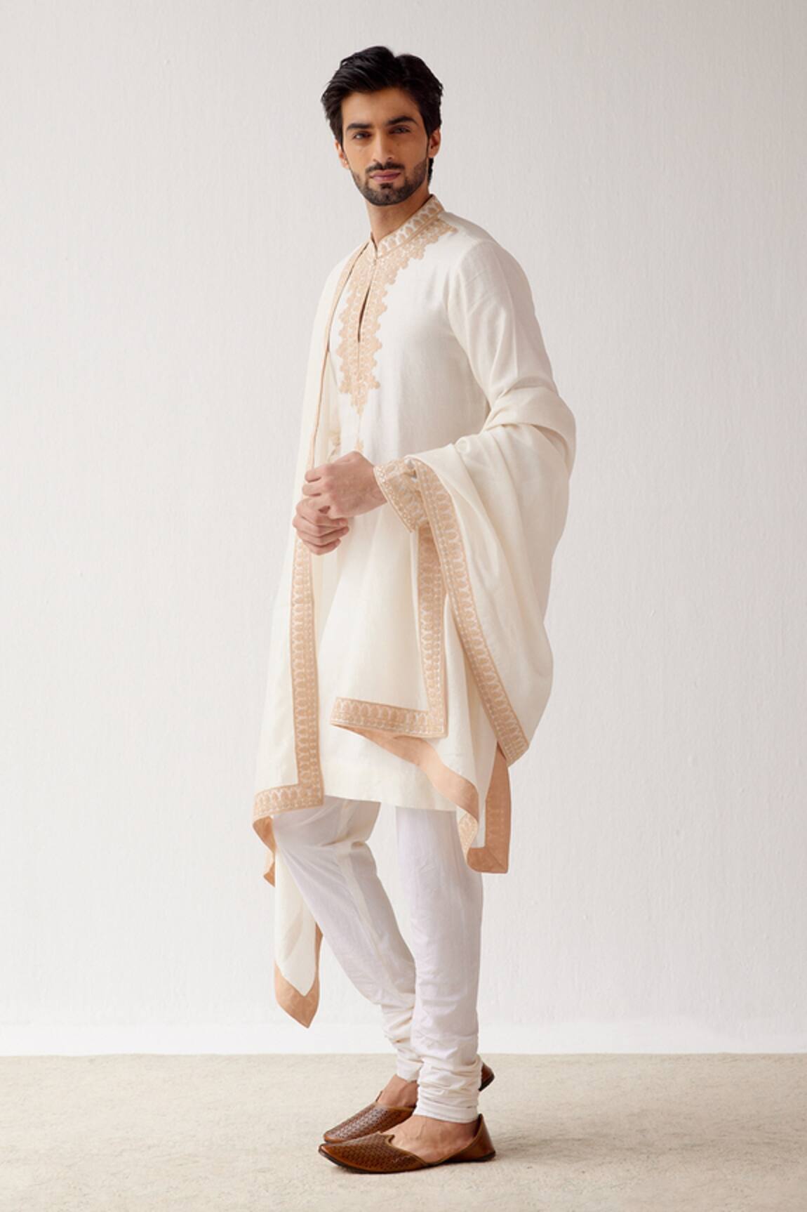 Devnaagri Chanderi Embroidered Stole