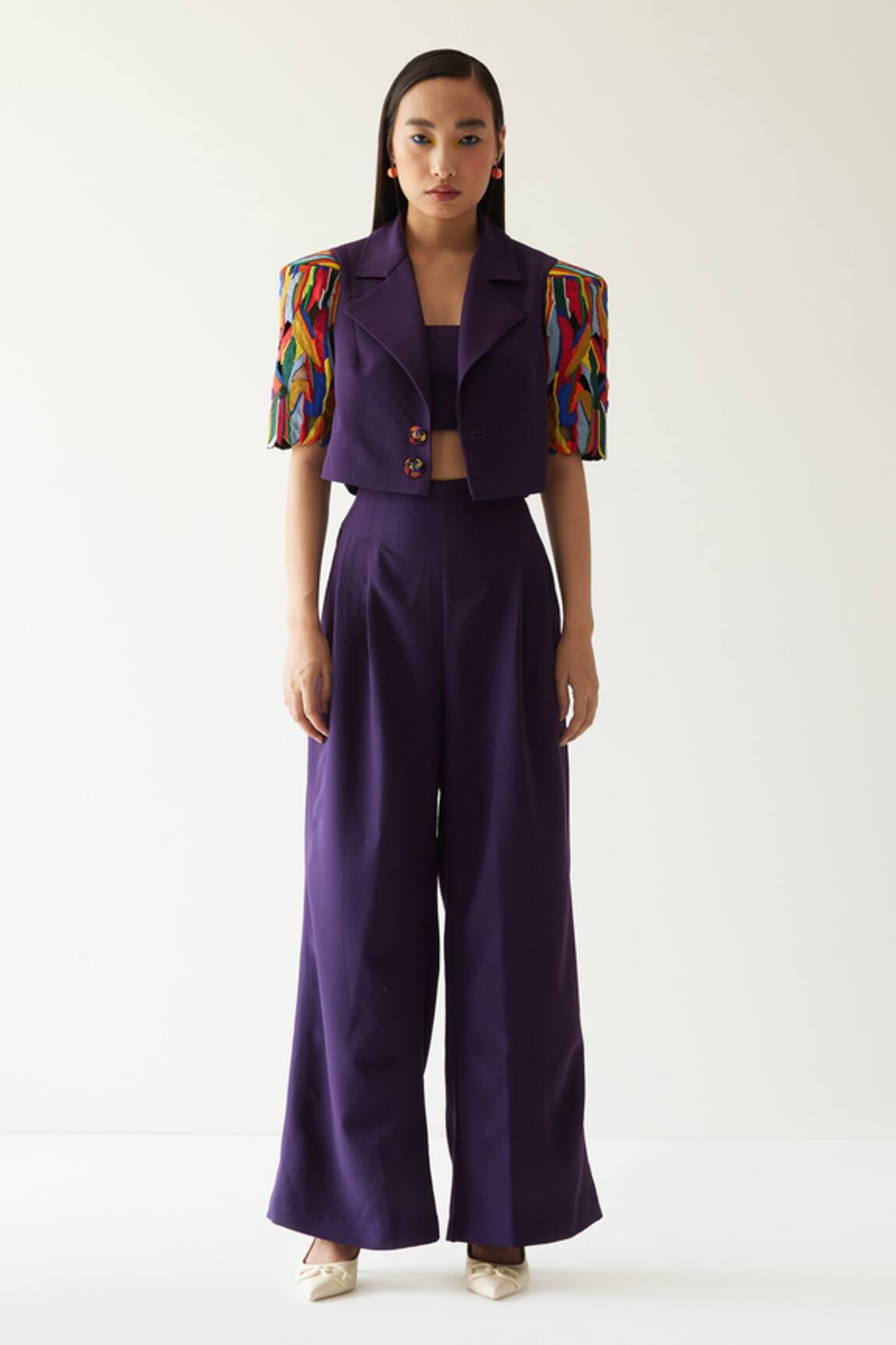 Mini Sondhi Structured Sleeve Jacket & Trouser Set 