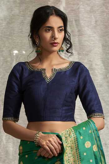 Weaver Story Hand Embroidered Raw Silk Blouse 
