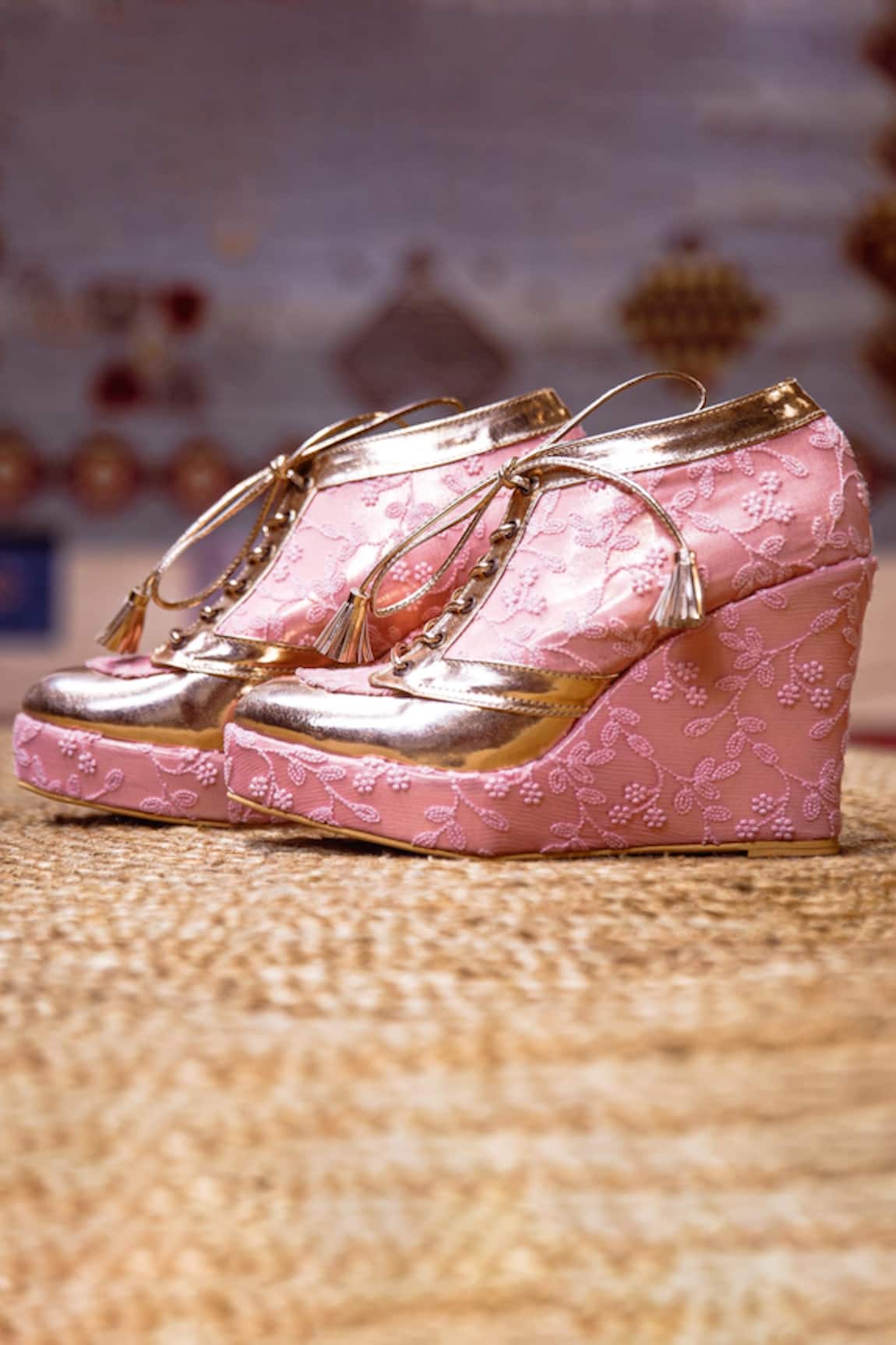 Tiesta Lucknowi Embroidered Sneaker Wedges 