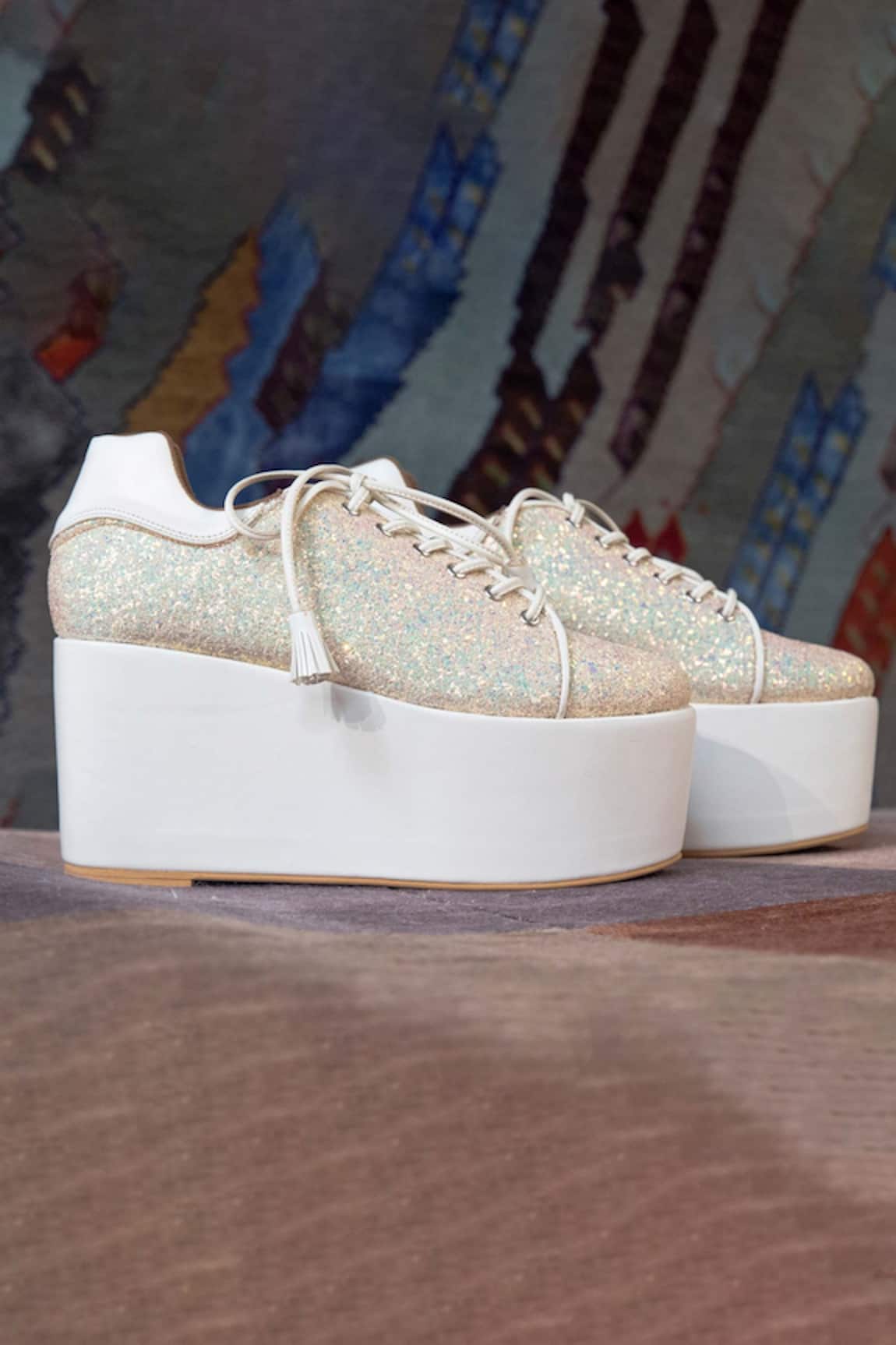 Tiesta Begum Embellished Sneaker Wedges 